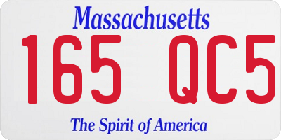 MA license plate 165QC5