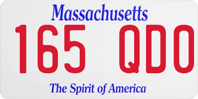 MA license plate 165QD0