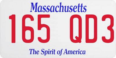 MA license plate 165QD3