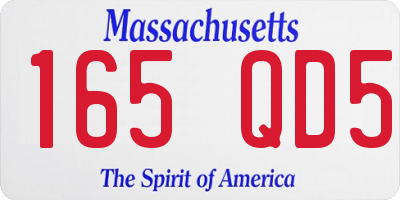 MA license plate 165QD5