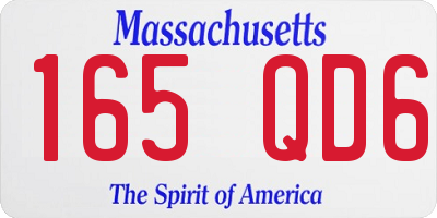MA license plate 165QD6