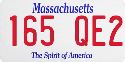 MA license plate 165QE2