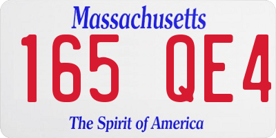 MA license plate 165QE4