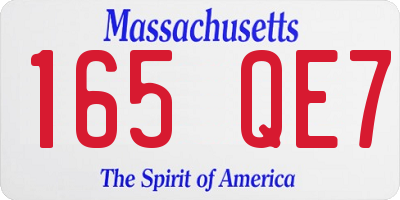 MA license plate 165QE7