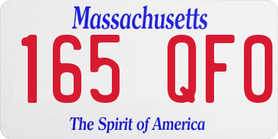 MA license plate 165QF0