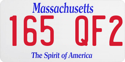MA license plate 165QF2