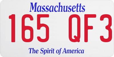 MA license plate 165QF3
