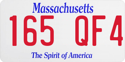 MA license plate 165QF4