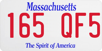 MA license plate 165QF5