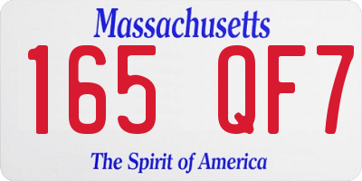 MA license plate 165QF7