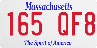 MA license plate 165QF8