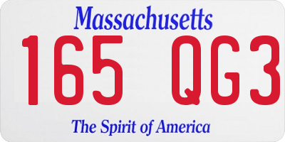MA license plate 165QG3