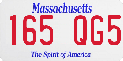 MA license plate 165QG5