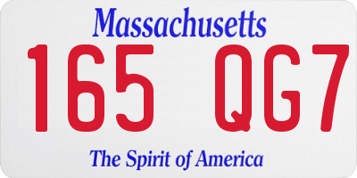 MA license plate 165QG7