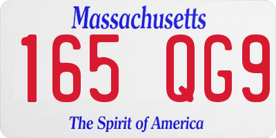 MA license plate 165QG9