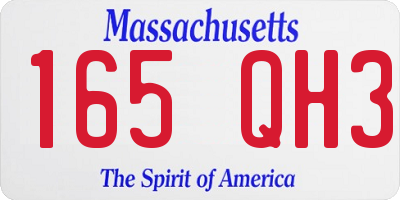MA license plate 165QH3