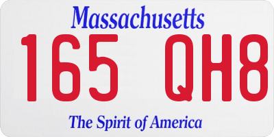 MA license plate 165QH8