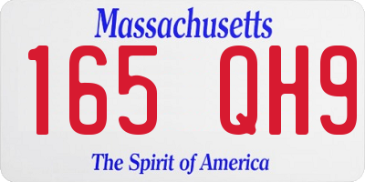 MA license plate 165QH9