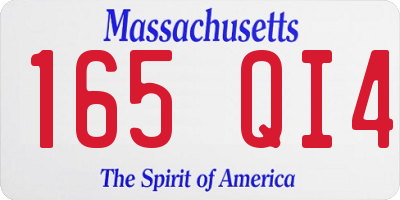 MA license plate 165QI4