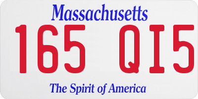 MA license plate 165QI5