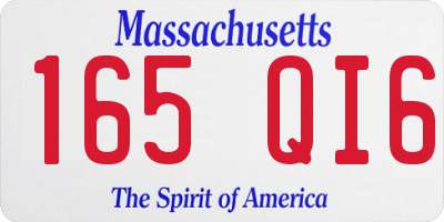 MA license plate 165QI6