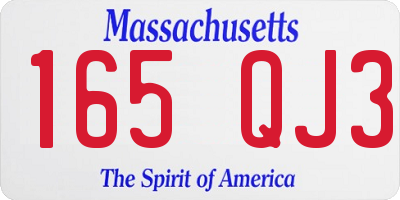 MA license plate 165QJ3