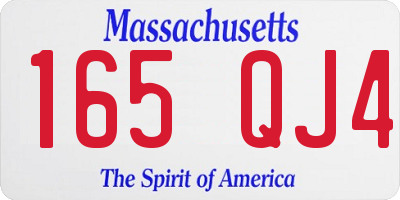 MA license plate 165QJ4