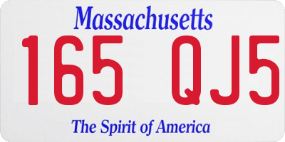MA license plate 165QJ5
