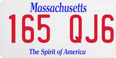 MA license plate 165QJ6