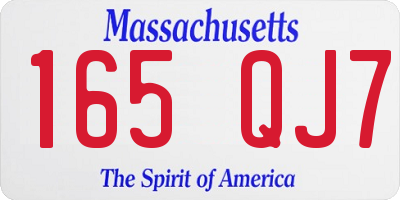 MA license plate 165QJ7