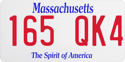 MA license plate 165QK4