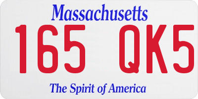 MA license plate 165QK5