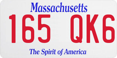 MA license plate 165QK6
