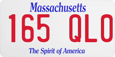 MA license plate 165QL0