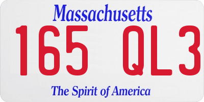 MA license plate 165QL3