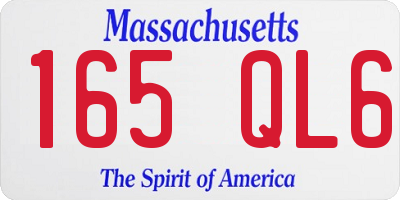 MA license plate 165QL6
