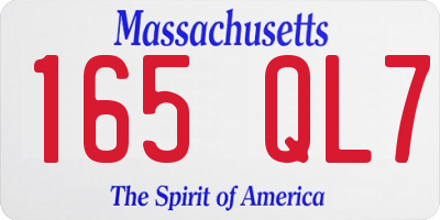 MA license plate 165QL7