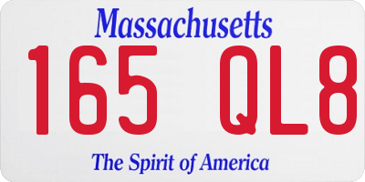 MA license plate 165QL8