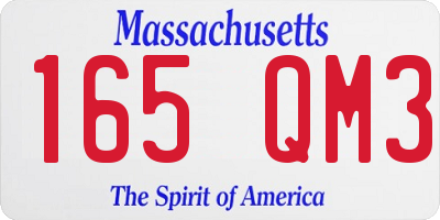 MA license plate 165QM3