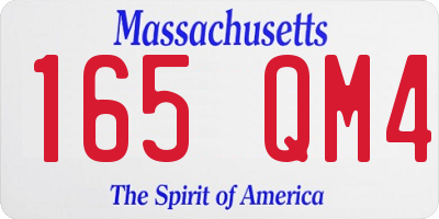 MA license plate 165QM4