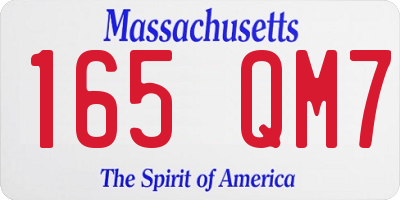 MA license plate 165QM7
