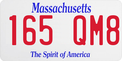 MA license plate 165QM8