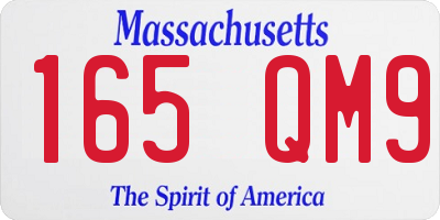MA license plate 165QM9