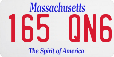 MA license plate 165QN6