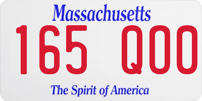 MA license plate 165QO0