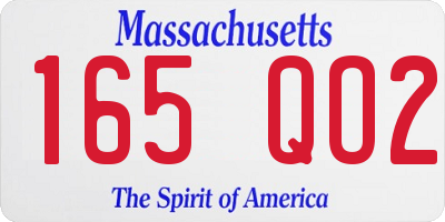 MA license plate 165QO2