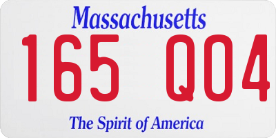 MA license plate 165QO4