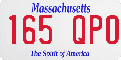 MA license plate 165QP0
