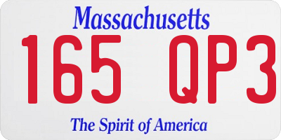 MA license plate 165QP3