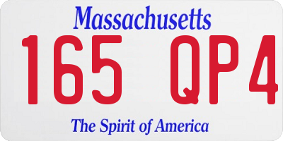 MA license plate 165QP4